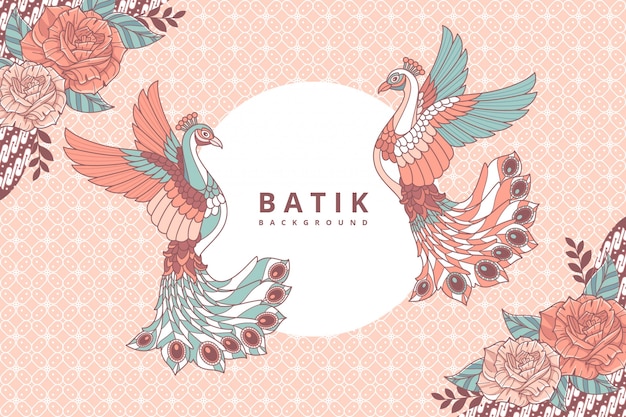 Pavone sfondo batik