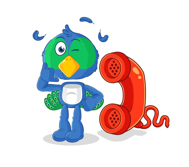 Vector peacock call mascot cartoon vector