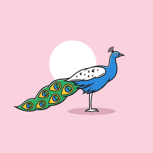  Premium Vector | Peacock clipart Flat vector illustration