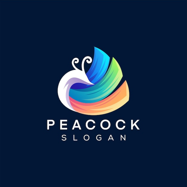 Peacock color gradient logo design