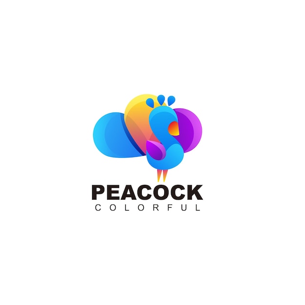 Peacock colorful design gradient template