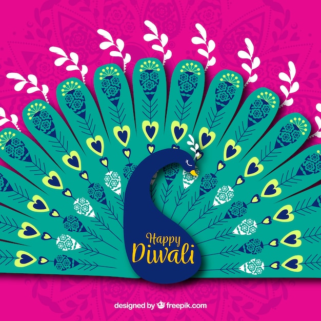 Vector peacock diwali background