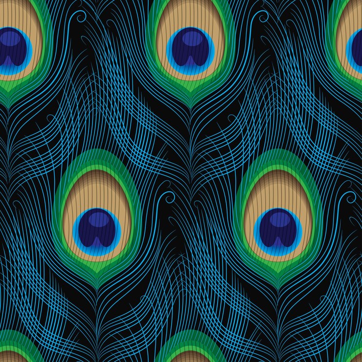 Vector peacock feather makes a seamless pattern
