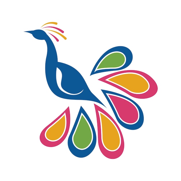 Vector peacock icon logo illustration design