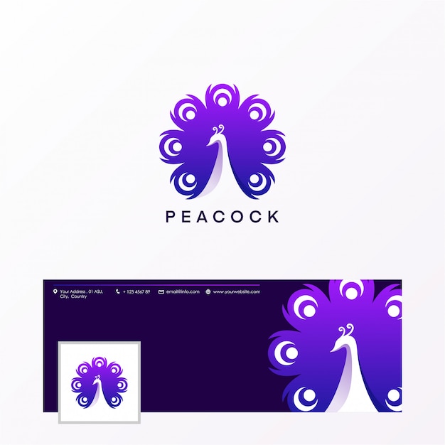 Vector peacock logo design vector illustration