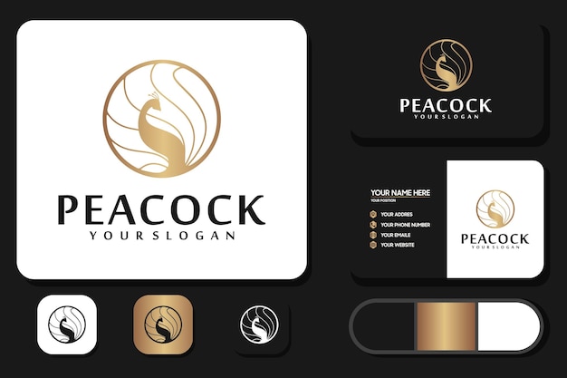 peacock logo with circle concept logo reference for your business