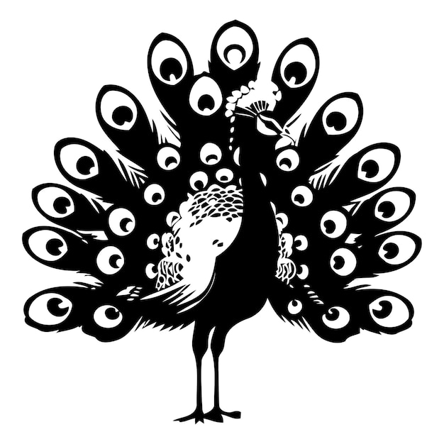 Peacock vector illustration Isolated on a white background