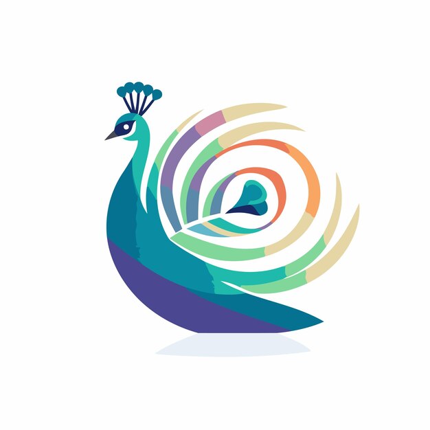 Vector peacock vector logo design template colorful peacock icon