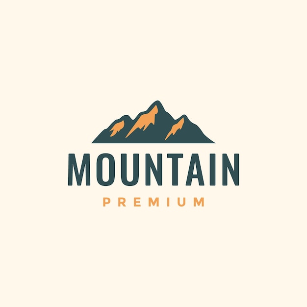 Peak mountain sunset glare hiking outdoor hipster vintage logo design vector icon