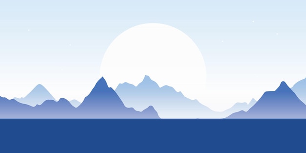 Peak mountain vector background illustration