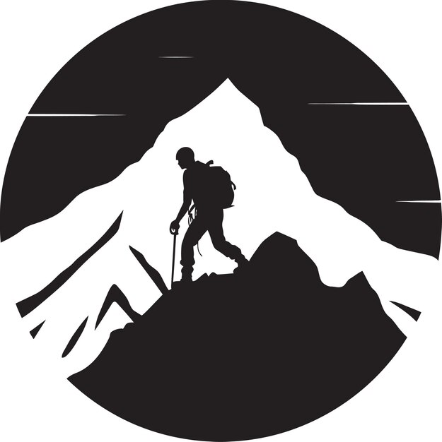 Vector peak pursuit black vector icon climbing challenge vector design