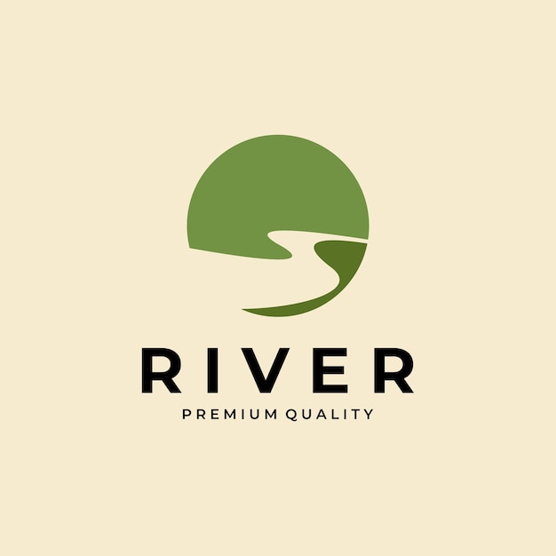 Vector peak river creek logo vector template design