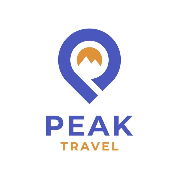 Vector peak travel traveling logo design template