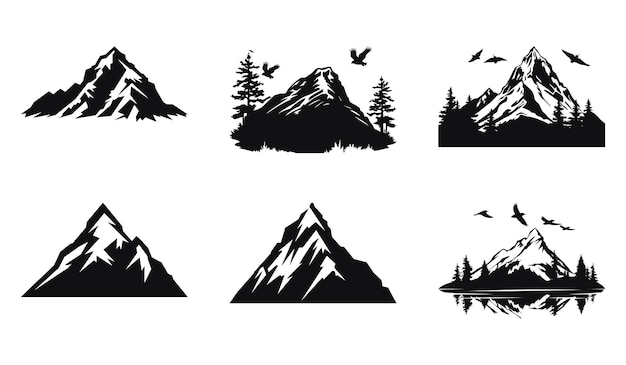 Vector peaks and valleys silhouettes kit