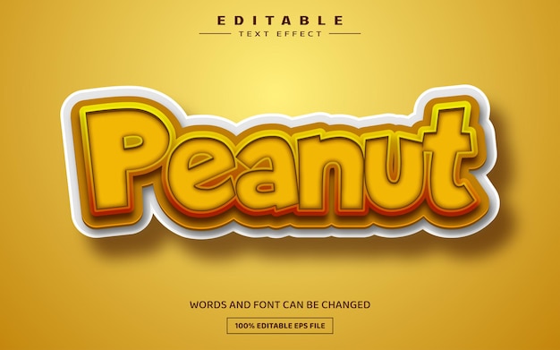 Шаблон редактируемого текстового эффекта Peanut 3D