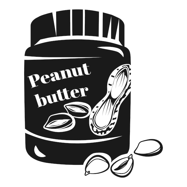 땅콩 버터 항아리 아이콘 흰색 배경에 고립 된 웹 디자인을위한 땅콩 버터 항아리 벡터 아이콘의 간단한 그림