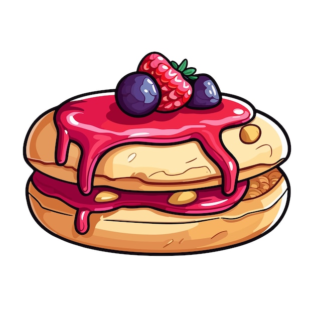 Peanut butter and jellydonut clip art illustration