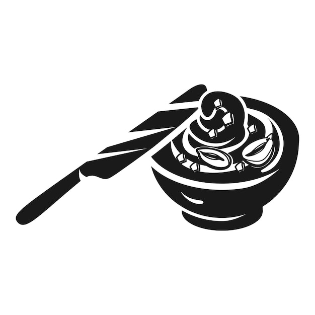 Арахисовое масло на иконке ножа Простая иллюстрация арахисового масла на векторной иконке ножа для веб-дизайна на белом фоне