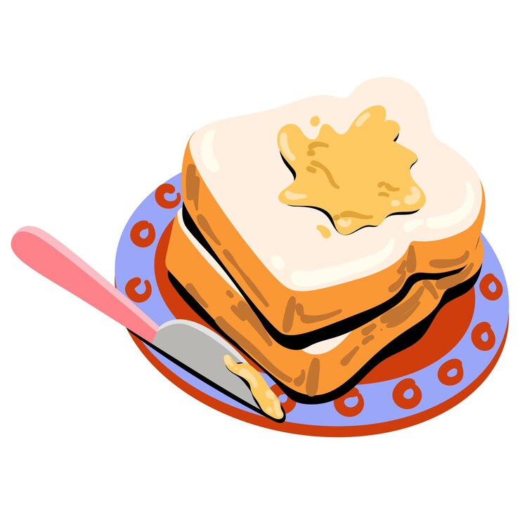 Vector peanut butter toast