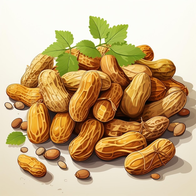 Peanut vector illustration food snack organic nut design ingredient butter eat tasty iso