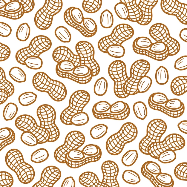 Peanuts background set. Collection icon peanuts. Vector