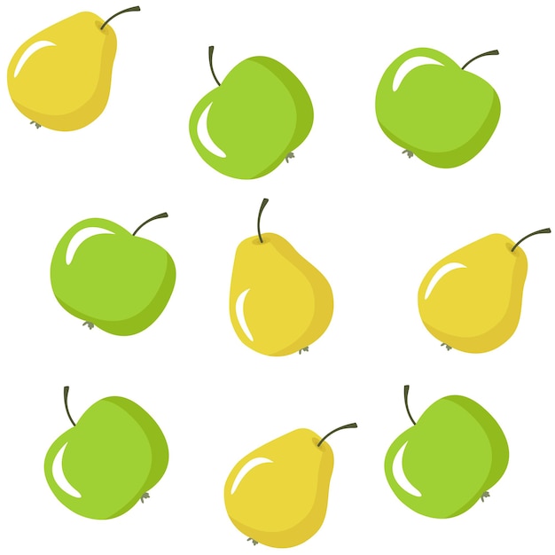 ベクトル 梨とリンゴのパターンのベクトル図