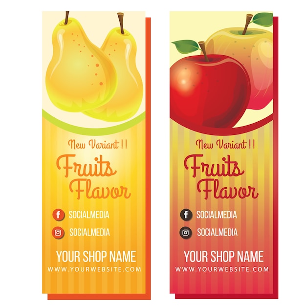 Vector pear apple banner