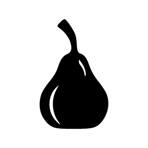 Pear black silhouette minimal vector illustration