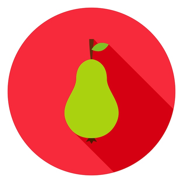 Pear circle icon. vector illustration. fruit object.