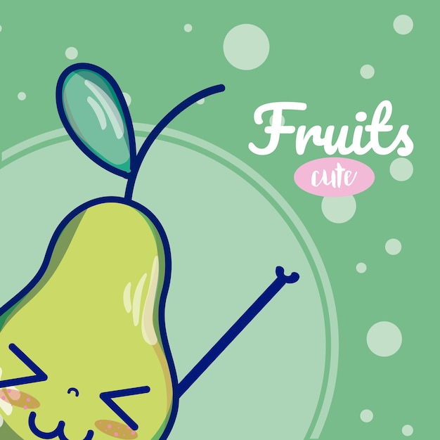 Pear cute fruits cartoons