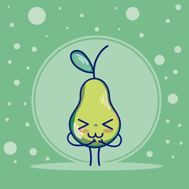 Vector pear cute fruits cartoons