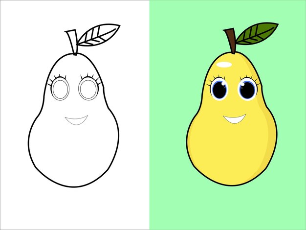 Vector pear doodle cooking nutrient handdrawn sweet food proper eating healthy diet