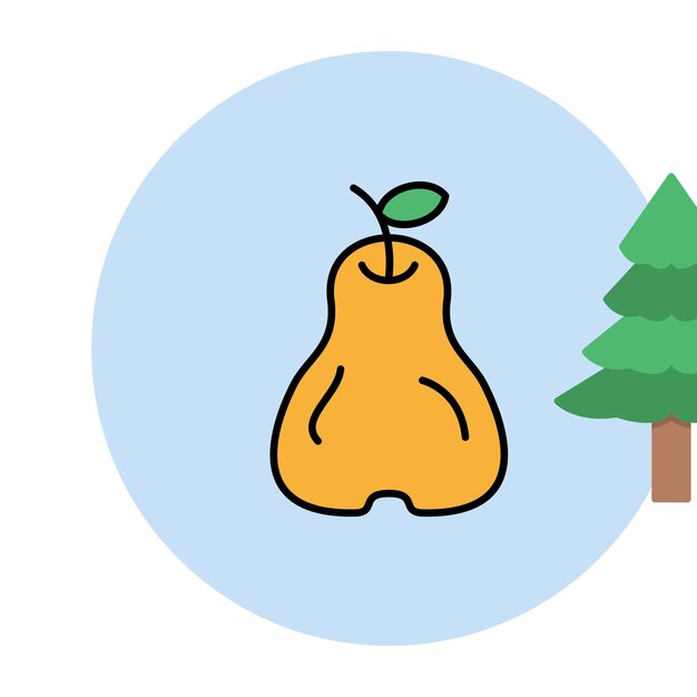 Vector pear flat illustration