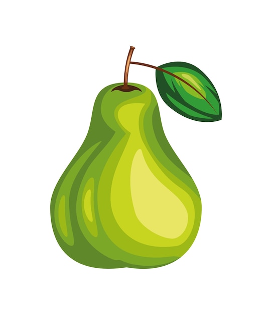 pear fresh fruit icon isolated