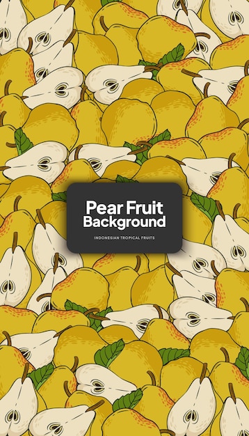 Pear fruit background illustration tropical fruit design background for social media post