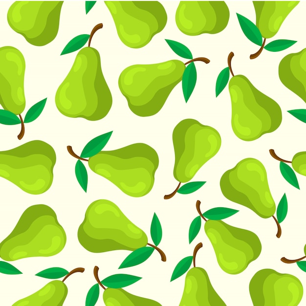 Vector pear fruit seamless pattern