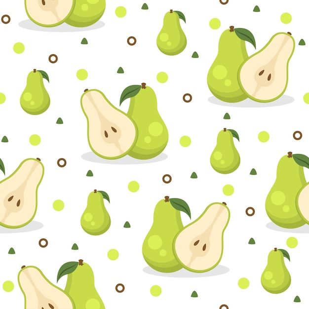 Vector pear fruits pattern background design