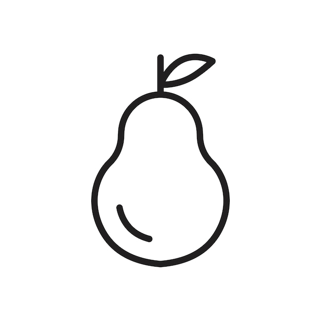 梨のアイコン シンプルな薄い輪郭