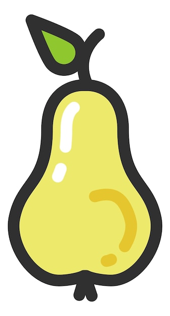 Pear icon. yellow juicy fruit. sweet dessert food