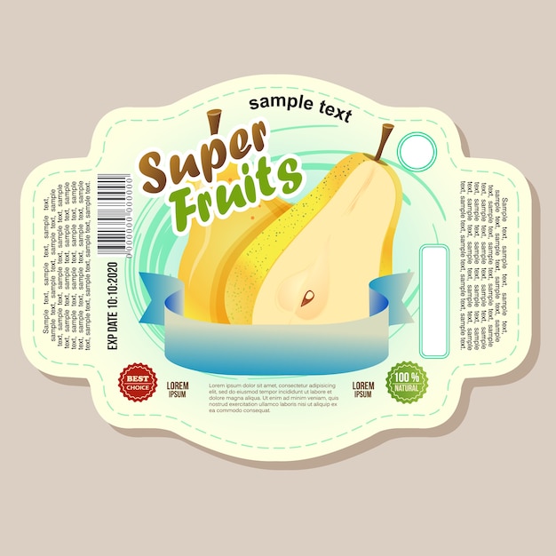 pear label sticker