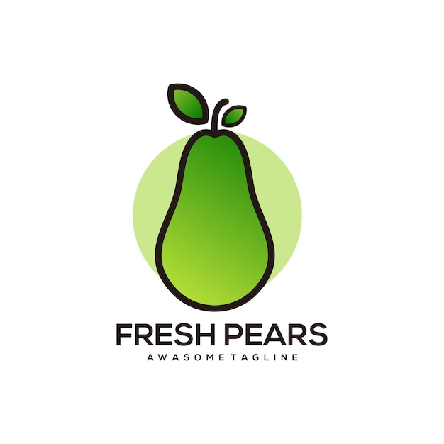 Pear logo simple illustration