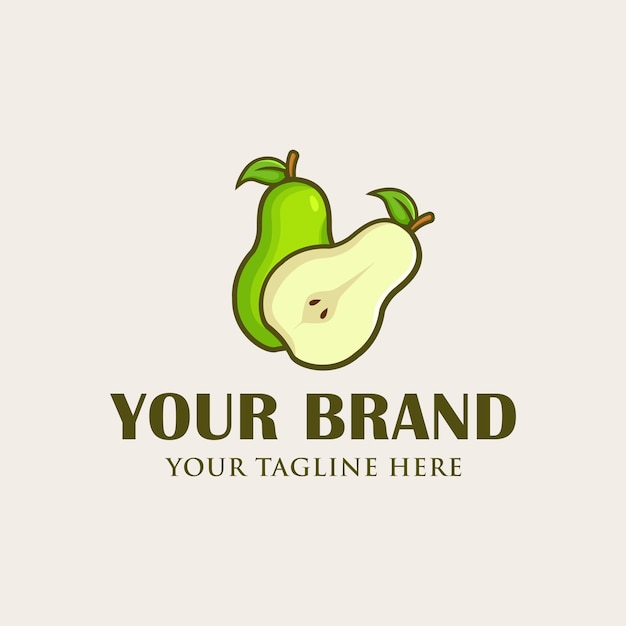 Pear logo vector illustration design