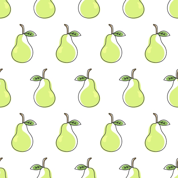 Pear pattern Drawn pears in line art style on a pattern for testicles wallpapers prints