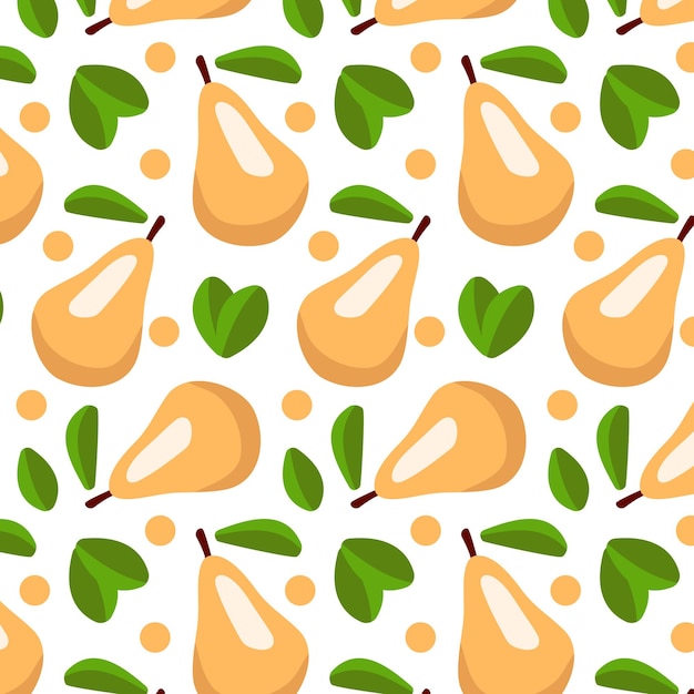 pear pattern on a transparent background in the style of flat vector graphics lemon and green