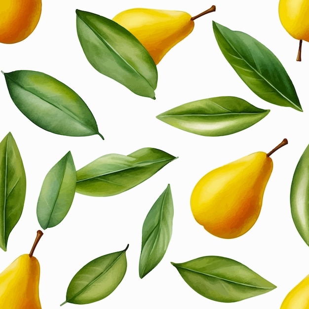 Pear seamless pattern vector