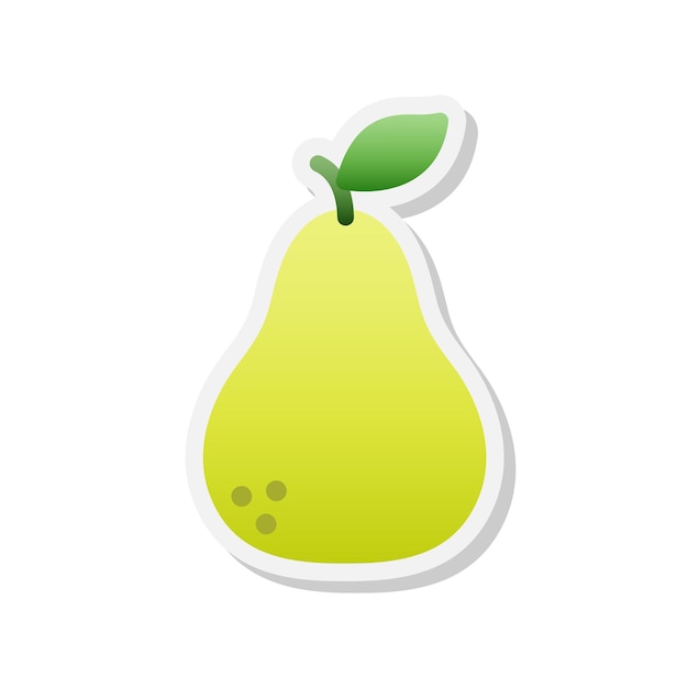 Pear sticker icon Vector Illustration