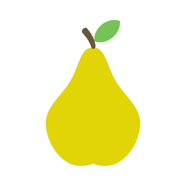 Pear, vector. Yellow pear icon on a white background.