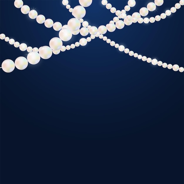 Vector pearl beads realistic background