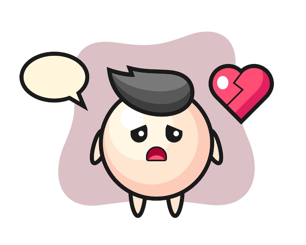 Pearl cartoon illustration is broken heart