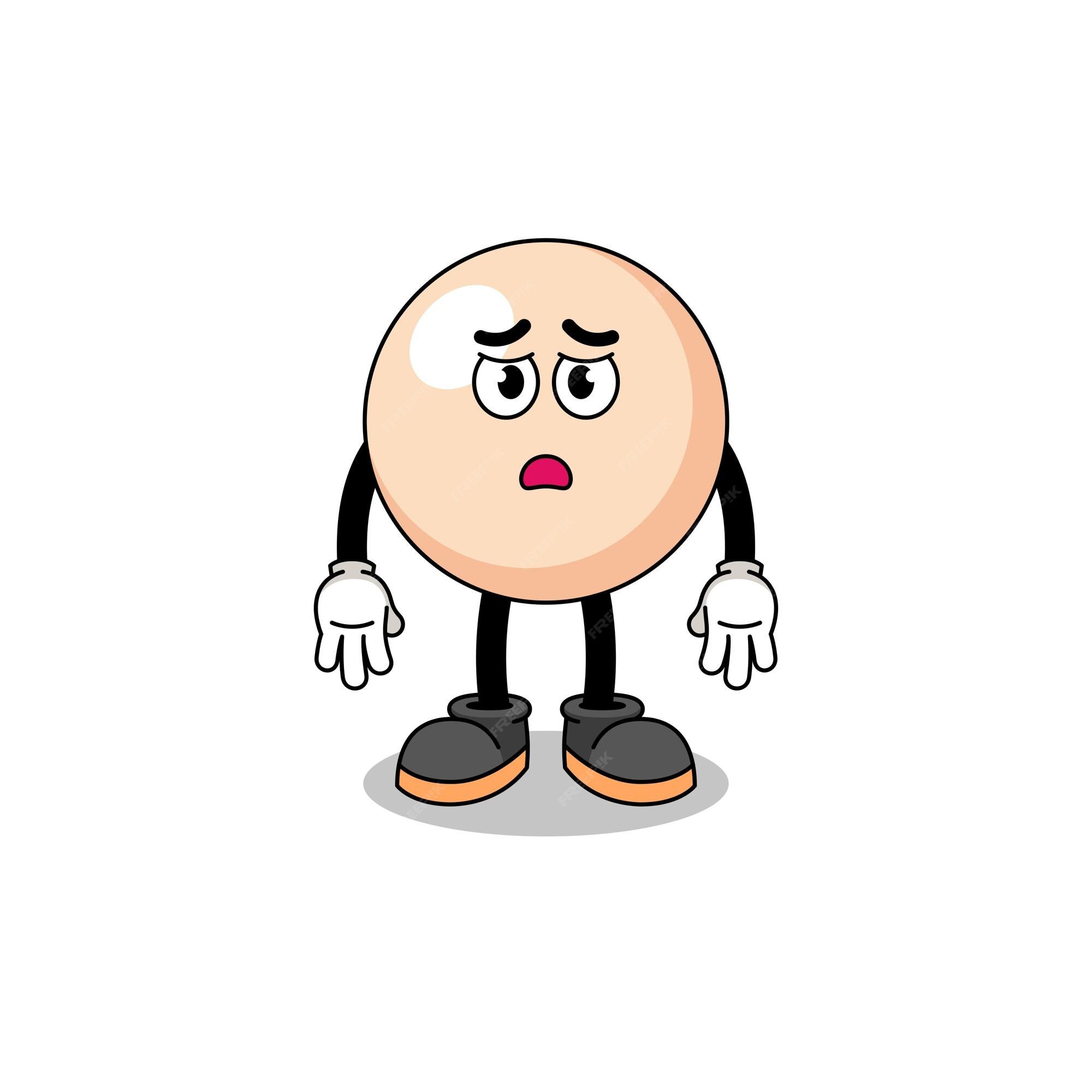 Premium Vector | Pearl cartoon illustration with sad face Premium Vector | Pearl cartoon illustration with sad face